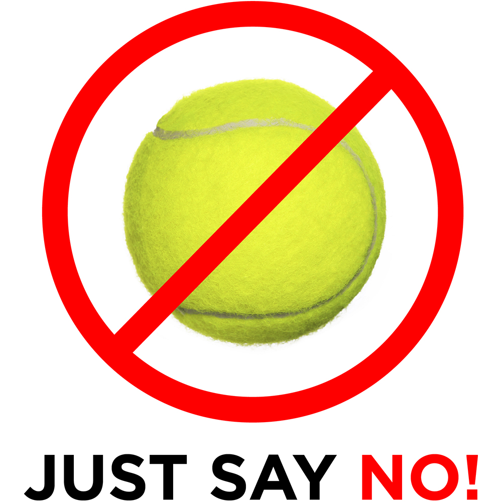 Tennis Ball With Cancel Circle